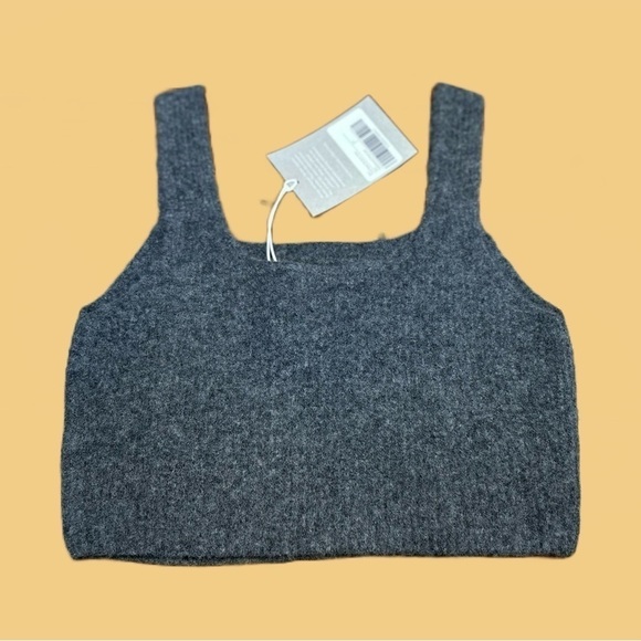 NWT Everlane The Cozy Stretch Tank in Heather Charcoal, Wool Blend, Super Soft S - Picture 9 of 15